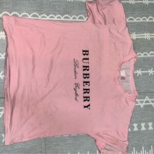 Burberry Light Pink Tee with Black Logo